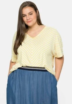 Sheego T-Shirt Print - Hellgelb