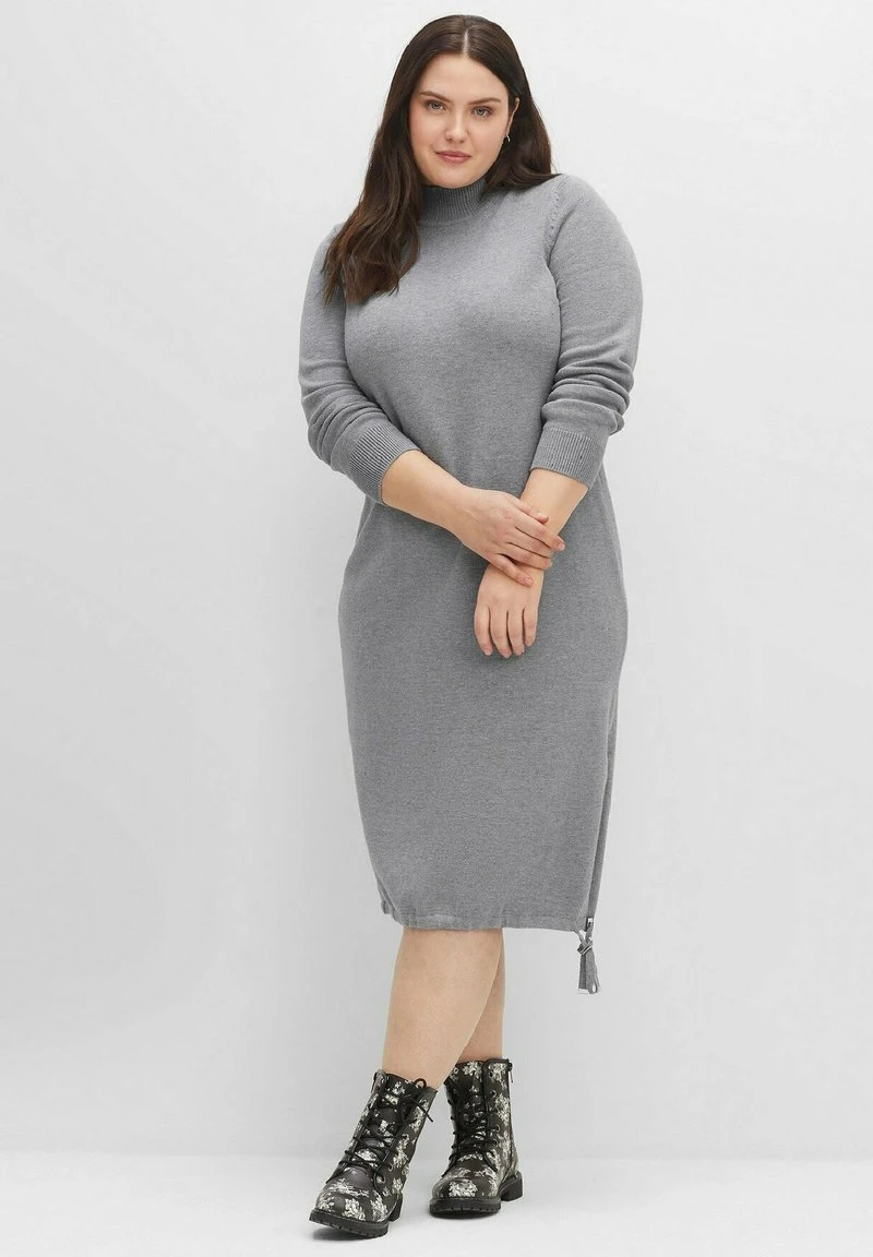 Sheego Strickkleid - Grau Meliert 4 Sheego Strickkleid - Grau Meliert – Bild 2