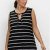 Sheego Top - Schwarz Gestreift