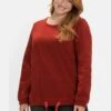 Sheego Strickpullover - Rostrot Meliert