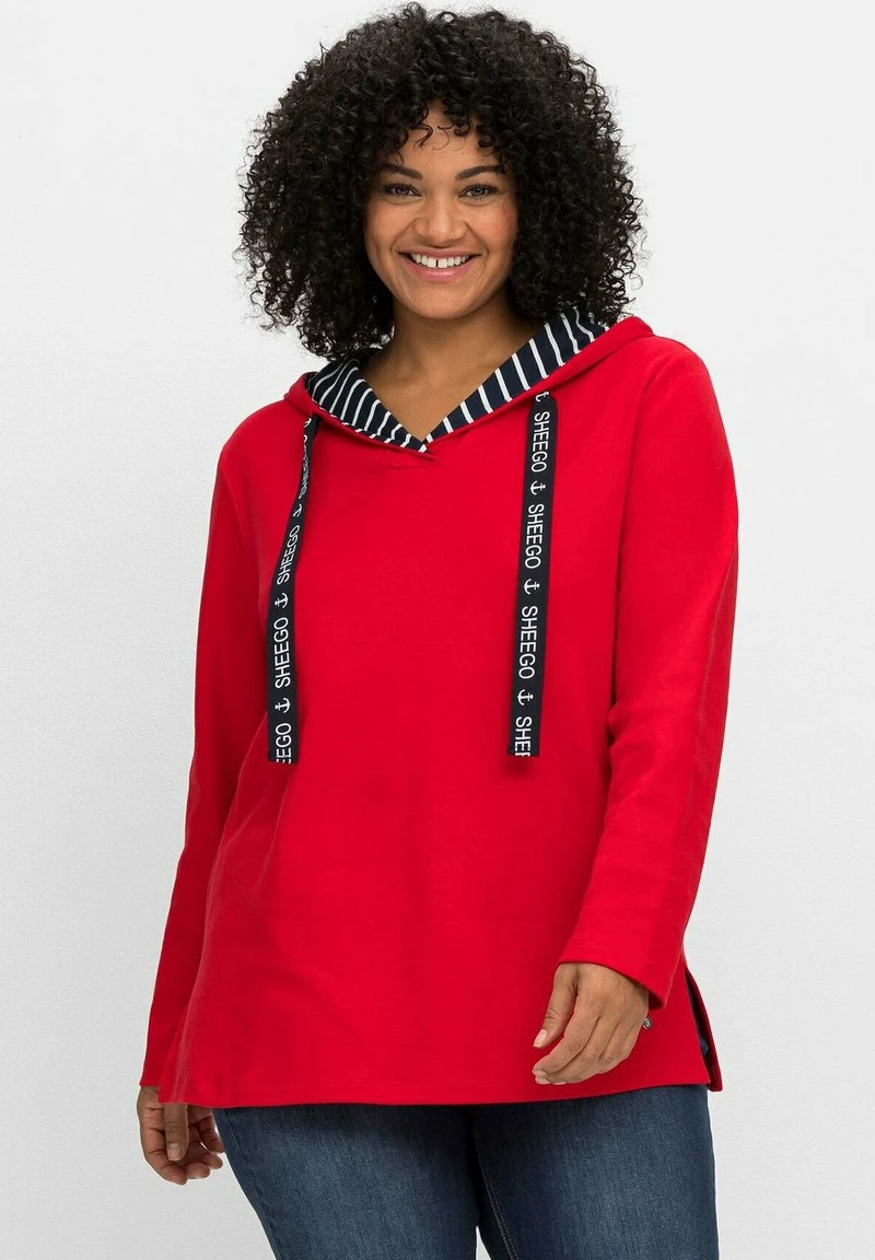 Sheego Kapuzenpullover - Mohnrot 3 Sheego Kapuzenpullover - Mohnrot