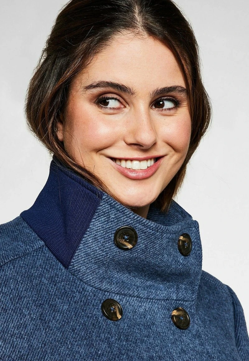 Sheego Klassischer Mantel - Stahlblau 6 Sheego Klassischer Mantel - Stahlblau – Bild 4