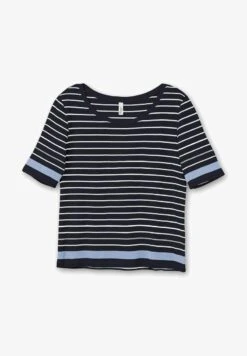 Sheego T-Shirt Print - Nachtblau Gestreift -Sheego 74d96cfe2d66460b89dcd6325cc86325