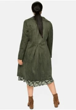 Sheego Klassischer Mantel - Dunkeloliv -Sheego 74fd3774cbc142cc98ad66b9c6baf0dd
