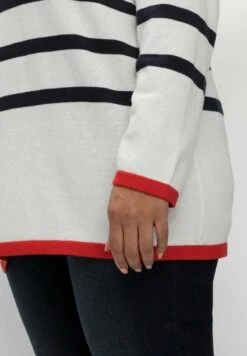 Sheego Strickpullover - Offwhite Gestreift -Sheego 75262f966ce346d9b4be5d27783c2bd5