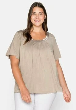 Sheego T-Shirt Print - Dunkeloliv Bedruckt -Sheego 754fae44a39e408fa82b1cc968b34742