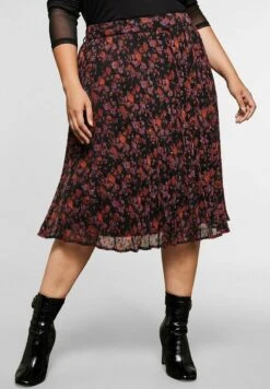 Sheego A-Linien-Rock - Schwarz Bedruckt