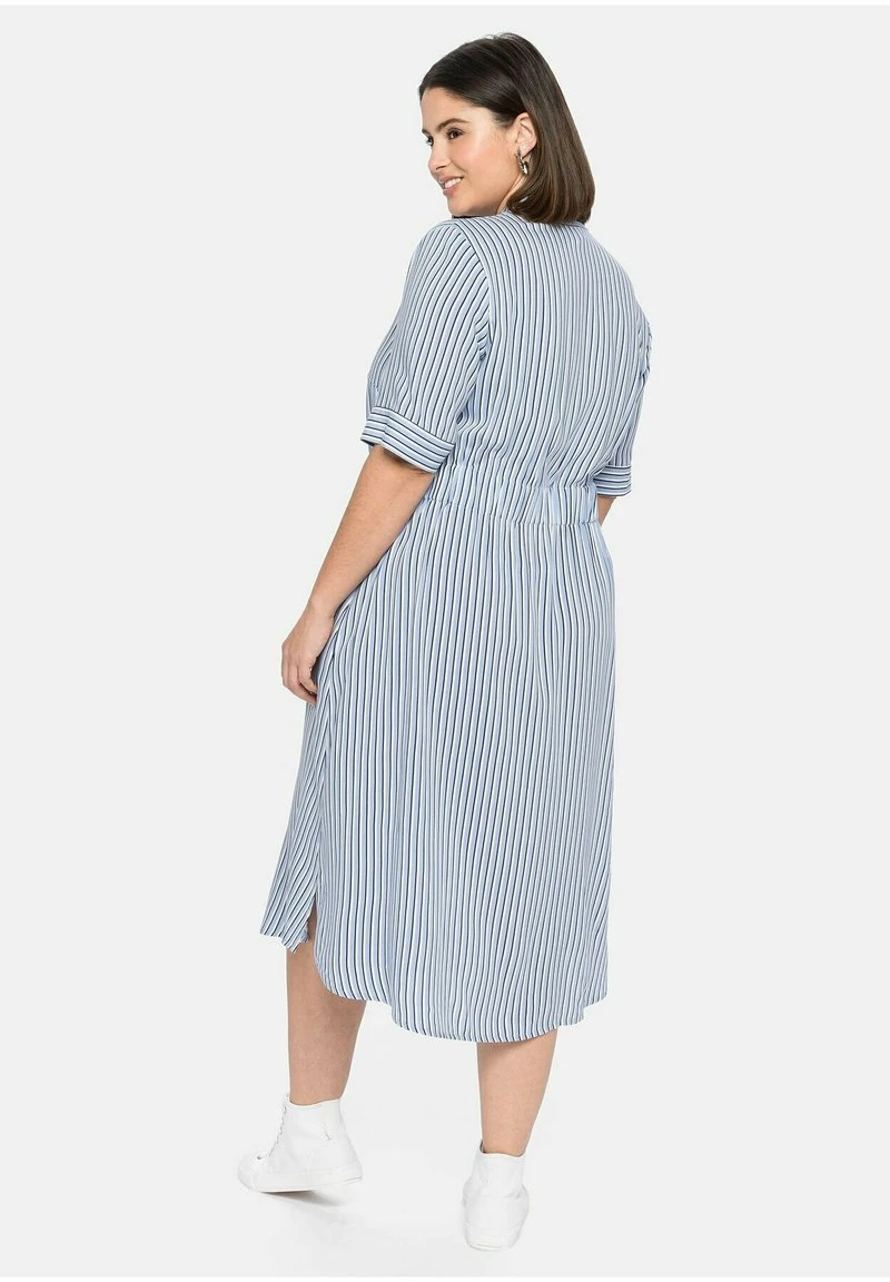 Sheego Blusenkleid - Mittelblau Gestreift 4 Sheego Blusenkleid - Mittelblau Gestreift – Bild 2