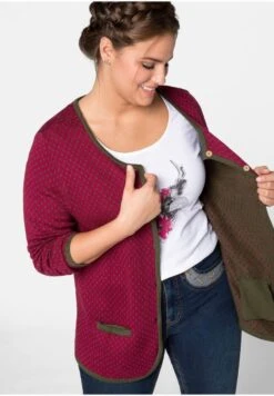 Sheego Strickjacke - Beere -Sheego 7bd8dab8a64643fdb8cd90e9ec5e2a4f