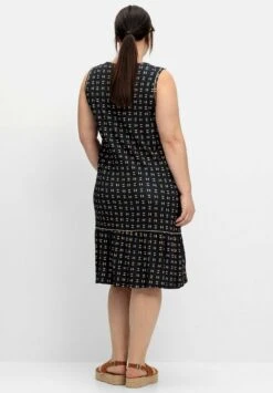 Sheego Jerseykleid - Nachtblau Gemustert -Sheego 7cfab923d29e43efaa56a775bd5b1da9