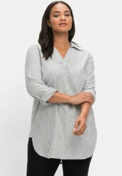 Sheego Bluse - Schwarz Gestreift