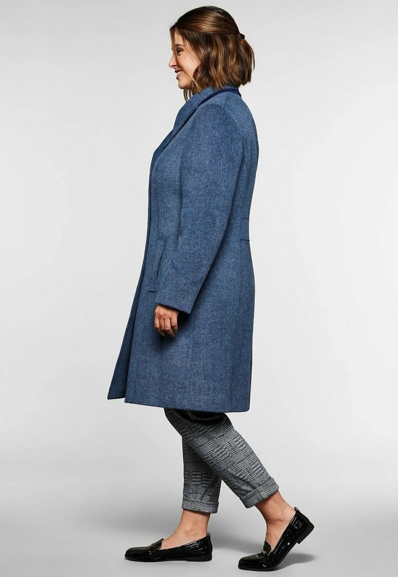 Sheego Klassischer Mantel - Stahlblau 4 Sheego Klassischer Mantel - Stahlblau – Bild 2