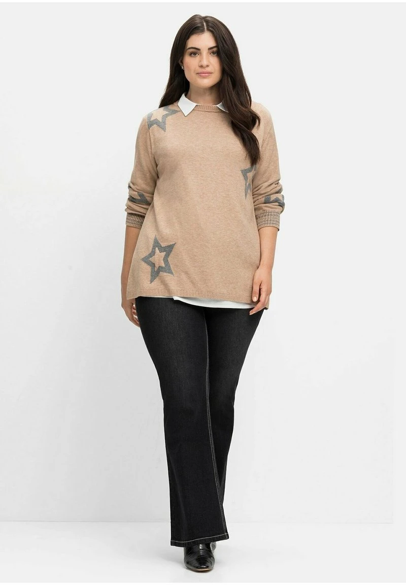 Sheego Strickpullover - Beigefarben Meliert 4 Sheego Strickpullover - Beigefarben Meliert – Bild 2