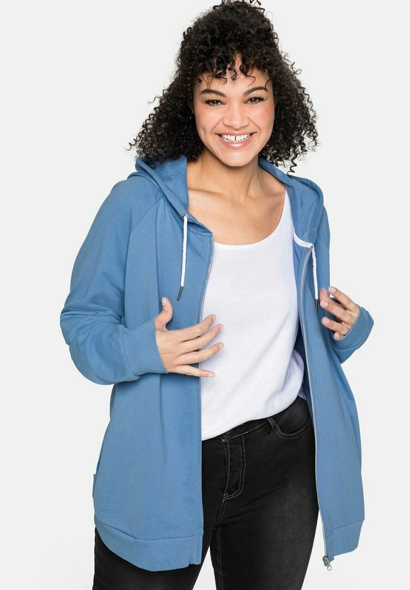 Sheego Sweatjacke - Jeansblau 3 Sheego Sweatjacke - Jeansblau