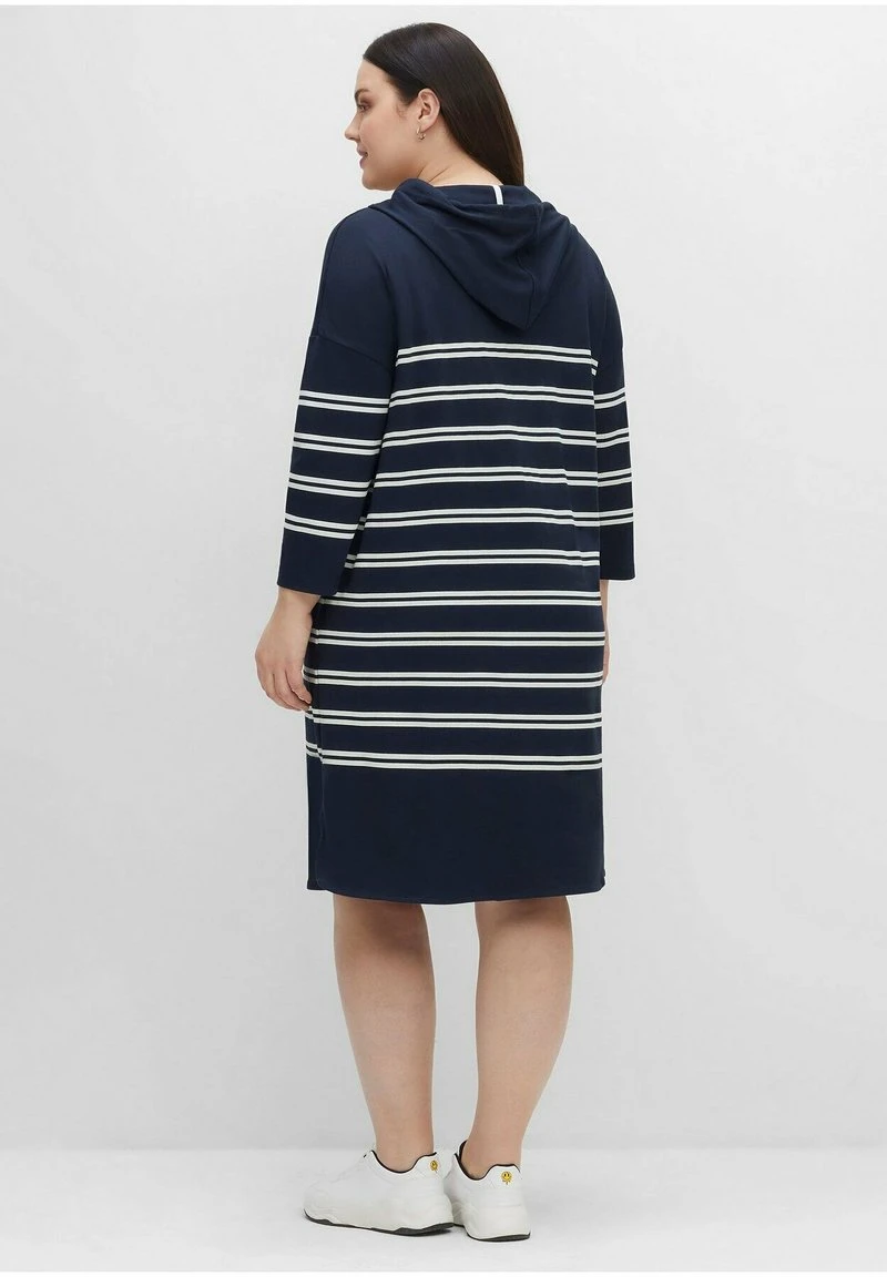 Sheego Jerseykleid - Nachtblau Weiß 4 Sheego Jerseykleid - Nachtblau Weiß – Bild 2