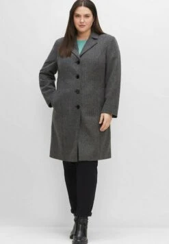 Sheego Klassischer Mantel - Black/ White 13 Sheego Klassischer Mantel - Black/ White -Sheego 824969892b9345c5ab935ae3fbc6a3ef 1