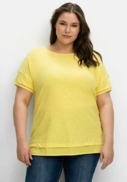 Sheego T-Shirt Basic - Gelb