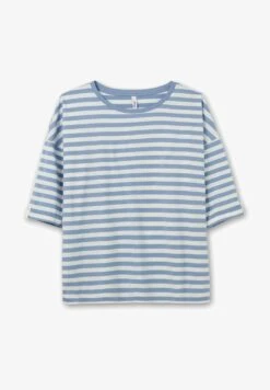 Sheego RINGEL - Langarmshirt - Mittelblau/offwhite -Sheego 82bcbd960ab943f28c5b2bb0e1258d31