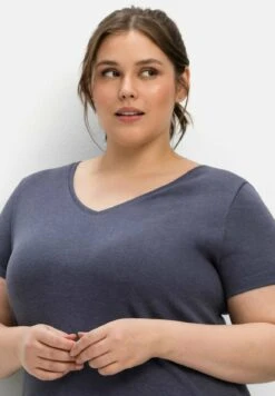 Sheego T-Shirt Basic - Indigo Meliert -Sheego 85c08d7fce5e4de7b27b42c3a26ed0d2