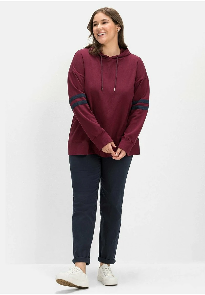 Sheego Kapuzenpullover - Weinrot 4 Sheego Kapuzenpullover - Weinrot – Bild 2