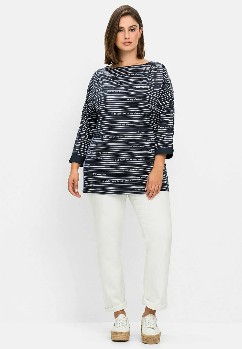 Sheego Langarmshirt - Nachtblau Gemustert 4 Sheego Langarmshirt - Nachtblau Gemustert – Bild 2