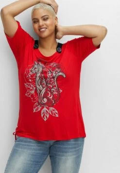 Sheego T-Shirt Print - Mohnrot Bedruckt -Sheego 8851bb4d2cb04c15b128114373f09131