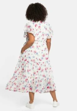 Sheego Maxikleid - Weiß Bedruckt -Sheego 88bd4442a73844628814bb29992a6f71