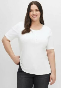 Sheego T-Shirt Basic - Weiß