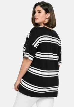 Sheego T-Shirt Print - Black/ White -Sheego 88d4ffd524b64e78b1949097dc438c5e