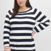Sheego RAGLAN - Strickpullover - Marine Offwhite