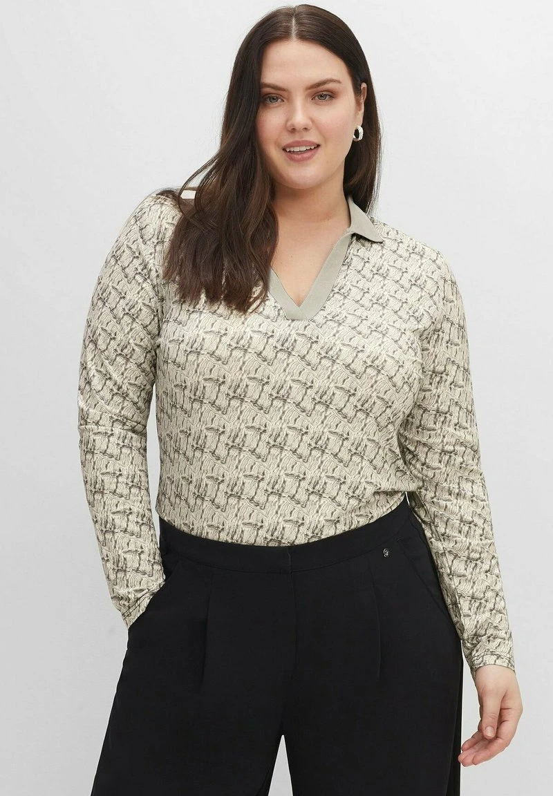 Sheego Poloshirt - Ecru Bedruckt 3 Sheego Poloshirt - Ecru Bedruckt