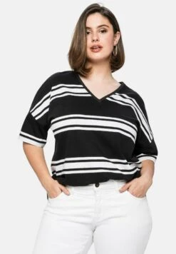 Sheego T-Shirt Print - Black/ White -Sheego 8ea160110dc8485da2f8a7fd46e3c034 1