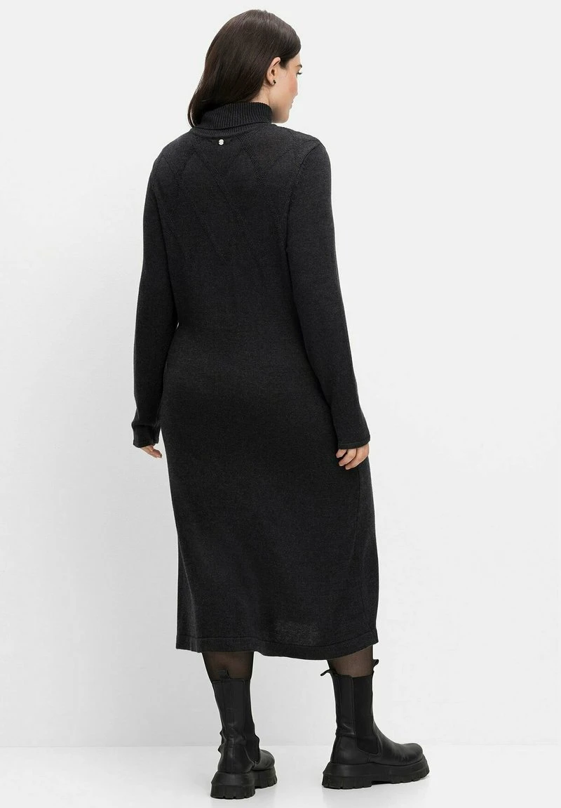 Sheego Strickkleid - Schwarz Meliert 4 Sheego Strickkleid - Schwarz Meliert – Bild 2