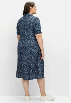 Sheego Blusenkleid - Nachtblau Gemustert -Sheego 930144db434841428acfc21b5fface4a