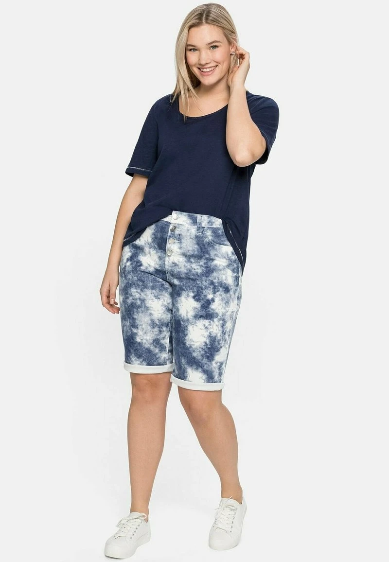 Sheego BERMUDAS - Jeans Shorts - Royalblau/weiß 4 Sheego BERMUDAS - Jeans Shorts - Royalblau/weiß – Bild 2