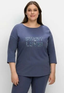 Sheego Langarmshirt - Indigo Bedruckt