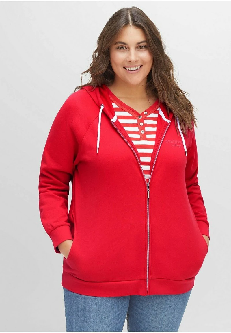 Sheego Sweatjacke - Mohnrot 8 Sheego Sweatjacke - Mohnrot – Bild 6