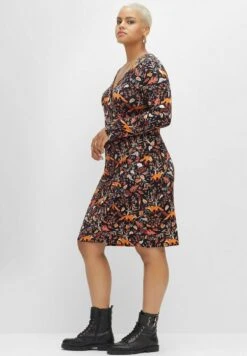 Sheego Jerseykleid - Schwarz Bedruckt -Sheego 96ad1a2f88bc4f0da9ac55228bb91108