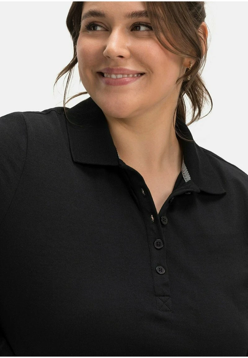 Sheego Poloshirt - Schwarz Meliert 6 Sheego Poloshirt - Schwarz Meliert – Bild 4