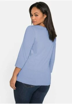 Sheego Langarmshirt - Mittelblau -Sheego 97e552d6ba444657b7b9cd100bb56297