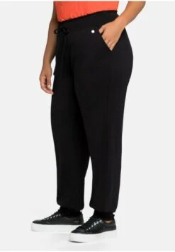 Sheego STRAND - Jogginghose - Schwarz -Sheego 98a5892cfd2945e2a29b817310aa0cdb