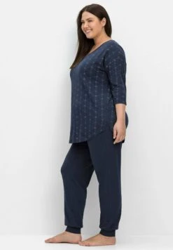 Sheego SET - Nachtwäsche Set - Marine Bedruckt -Sheego 98ea22343bbb41a39a6a893287d751e8