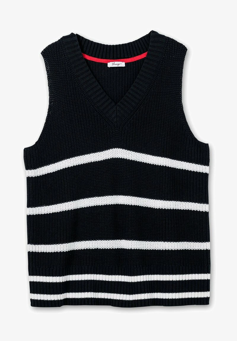 Sheego Strickpullover - Nachtblau Gestreift 7 Sheego Strickpullover - Nachtblau Gestreift – Bild 5