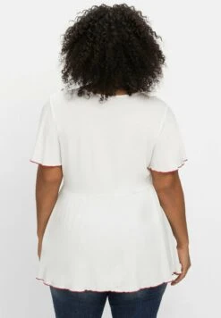 Sheego Bluse - Weiß Gemustert -Sheego 9b5205f4823846b0be2762d1bc8a80fb