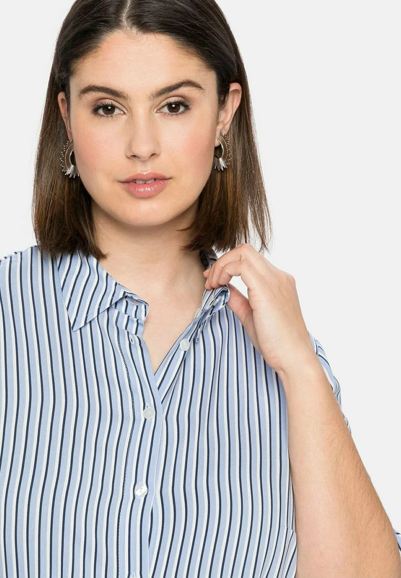 Sheego Blusenkleid - Mittelblau Gestreift 5 Sheego Blusenkleid - Mittelblau Gestreift – Bild 3