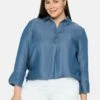 Sheego Bluse - Light Blue Denim