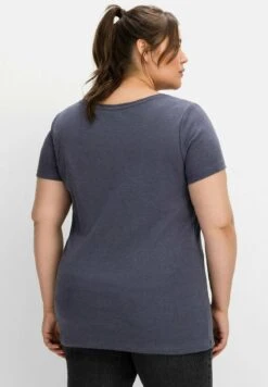 Sheego T-Shirt Basic - Indigo Meliert -Sheego 9cb26bc7b15c4cbe99116698517695d1