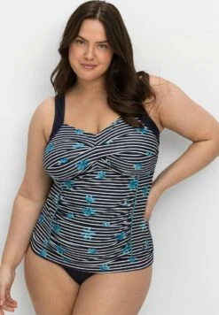 Sheego TANKINI - Bikini-Top - Marine Gestreift -Sheego 9db4344b437041e69906d01f18111946 1