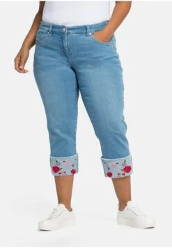 Sheego Jeans Shorts - Light Blue Denim