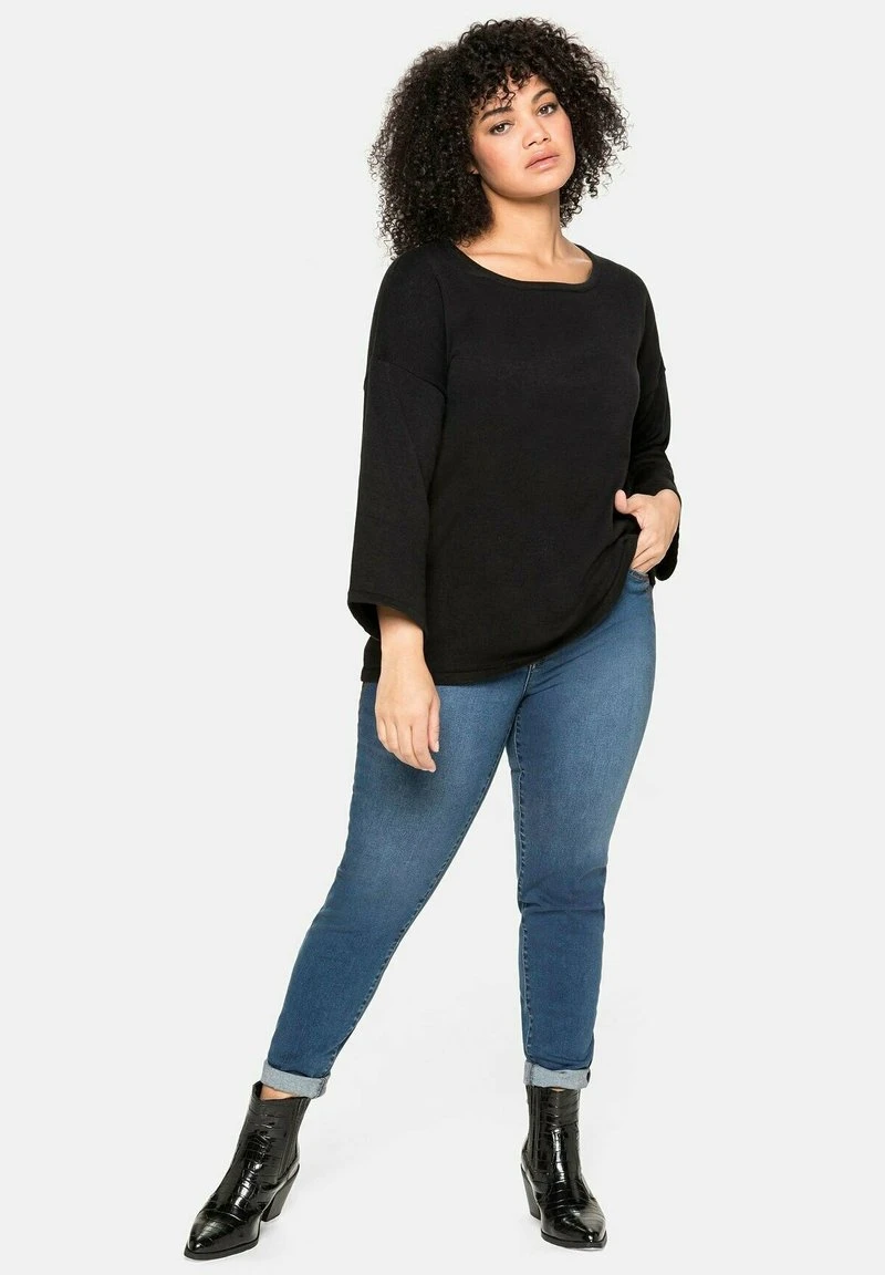 Sheego Strickpullover - Schwarz 4 Sheego Strickpullover - Schwarz – Bild 2